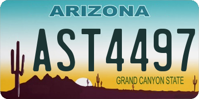 AZ license plate AST4497