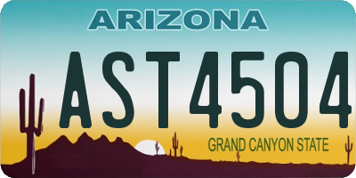 AZ license plate AST4504