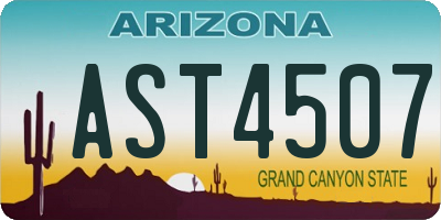 AZ license plate AST4507