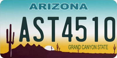 AZ license plate AST4510
