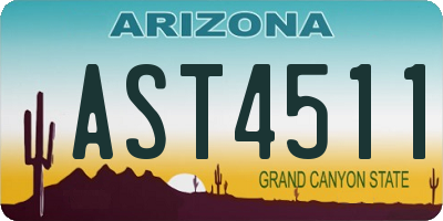 AZ license plate AST4511