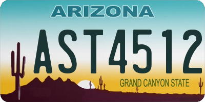 AZ license plate AST4512