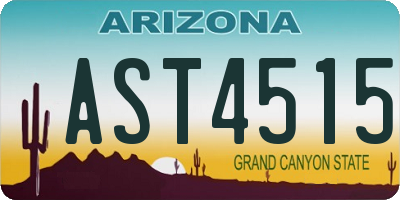 AZ license plate AST4515