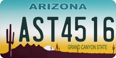 AZ license plate AST4516