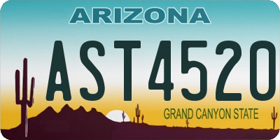 AZ license plate AST4520