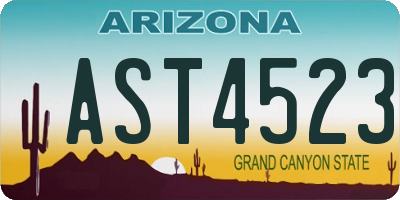 AZ license plate AST4523