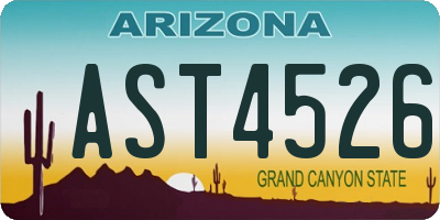 AZ license plate AST4526