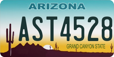 AZ license plate AST4528