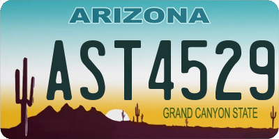 AZ license plate AST4529