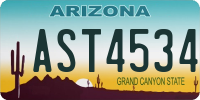 AZ license plate AST4534