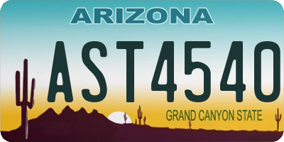 AZ license plate AST4540