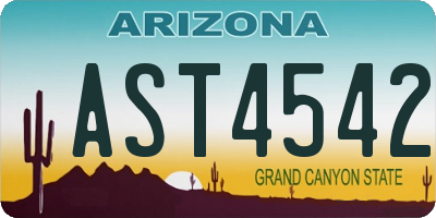 AZ license plate AST4542