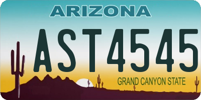 AZ license plate AST4545