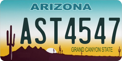 AZ license plate AST4547