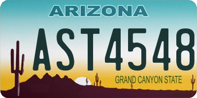 AZ license plate AST4548