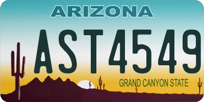 AZ license plate AST4549