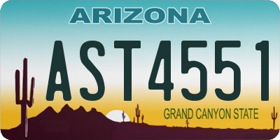 AZ license plate AST4551