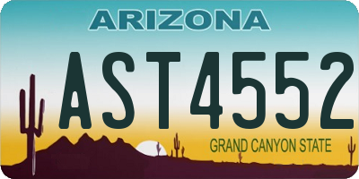 AZ license plate AST4552