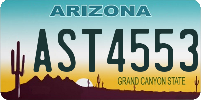 AZ license plate AST4553
