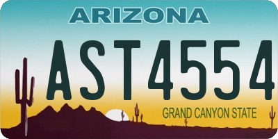 AZ license plate AST4554