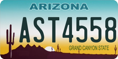 AZ license plate AST4558
