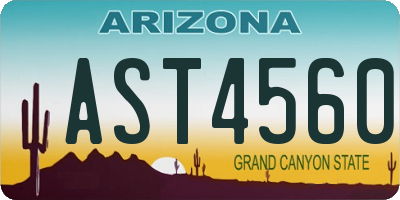 AZ license plate AST4560