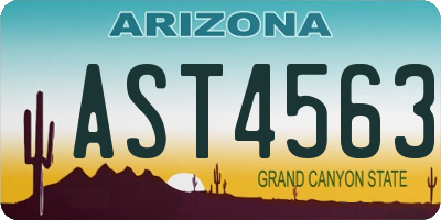 AZ license plate AST4563