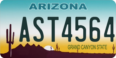 AZ license plate AST4564