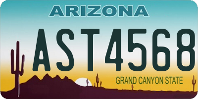 AZ license plate AST4568