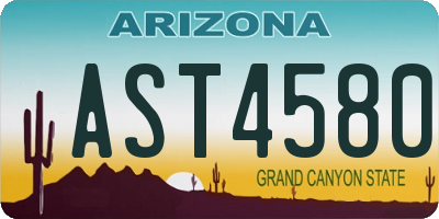 AZ license plate AST4580