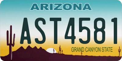 AZ license plate AST4581