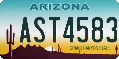 AZ license plate AST4583