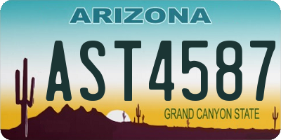 AZ license plate AST4587