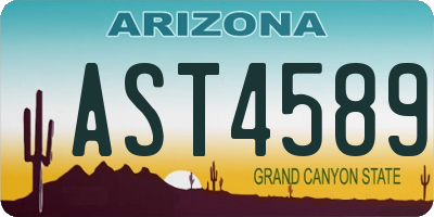 AZ license plate AST4589