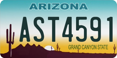AZ license plate AST4591
