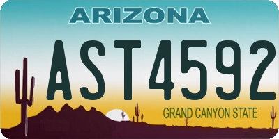 AZ license plate AST4592