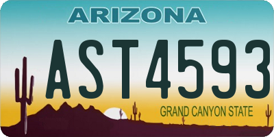 AZ license plate AST4593