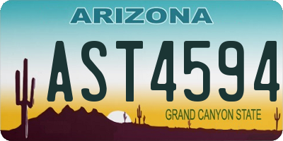 AZ license plate AST4594