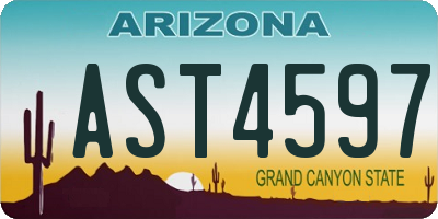 AZ license plate AST4597