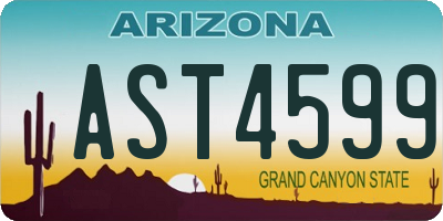 AZ license plate AST4599