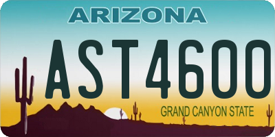 AZ license plate AST4600