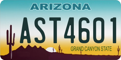 AZ license plate AST4601