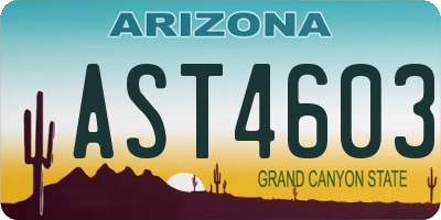 AZ license plate AST4603