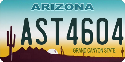 AZ license plate AST4604