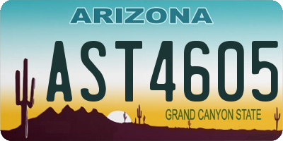AZ license plate AST4605