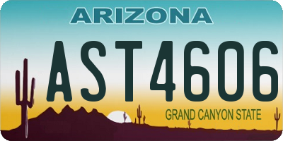 AZ license plate AST4606