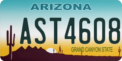 AZ license plate AST4608