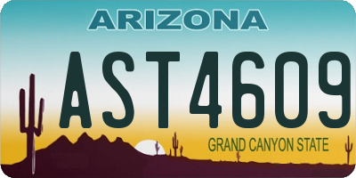 AZ license plate AST4609