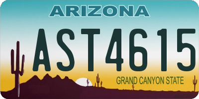 AZ license plate AST4615