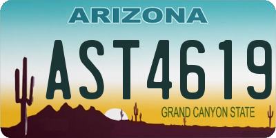 AZ license plate AST4619